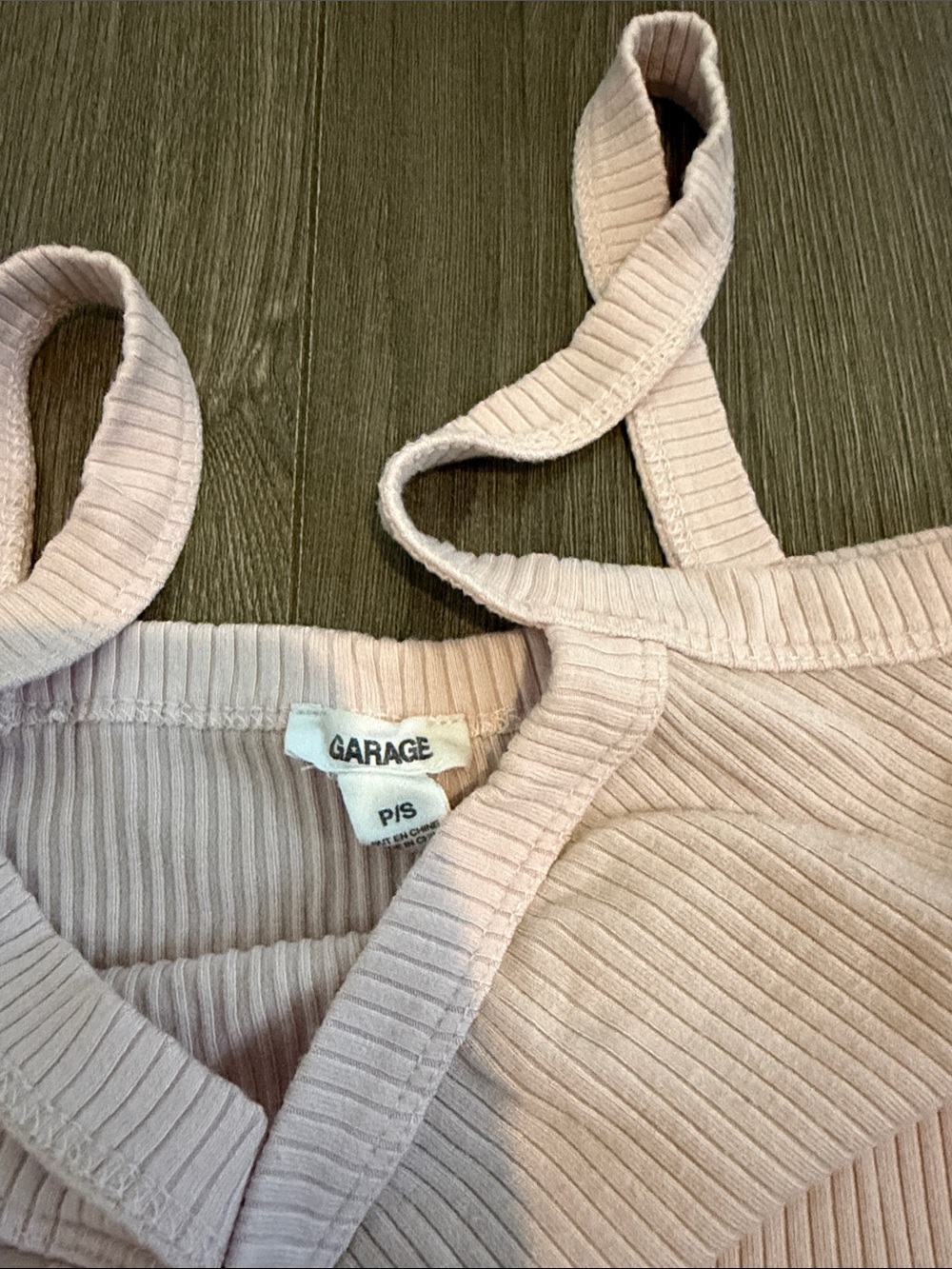 Garage Light Pink Ribbed Tank Top - Picture 2 of 4